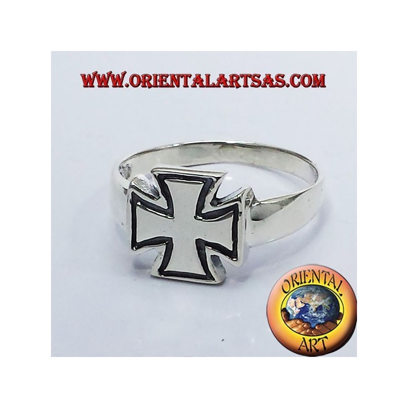 Knights Templar cross ring in silver