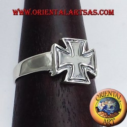 Knights Templar cross ring in silver