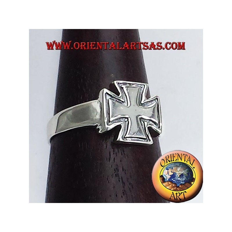 Knights Templar cross ring in silver