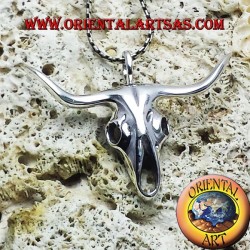 buffalo skull pendant in silver