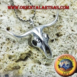 buffalo skull pendant in silver