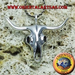 buffalo skull pendant in silver