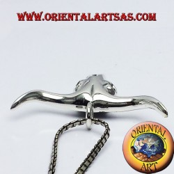 buffalo skull pendant in silver