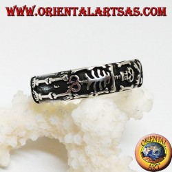 Anillo de plata con esqueleto integral de alto relieve