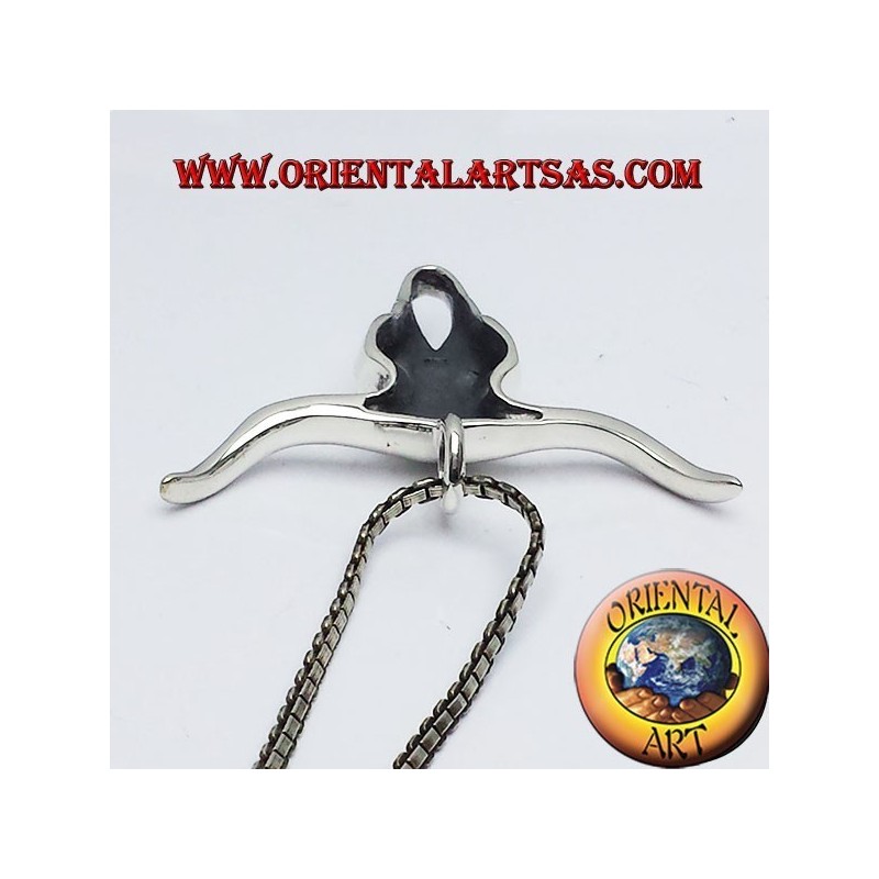 pendentif crâne de buffle en argent