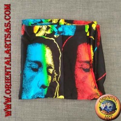 Pantalón largo con bolsillo "Bob Marley" mientras fuma multicolor en rayón