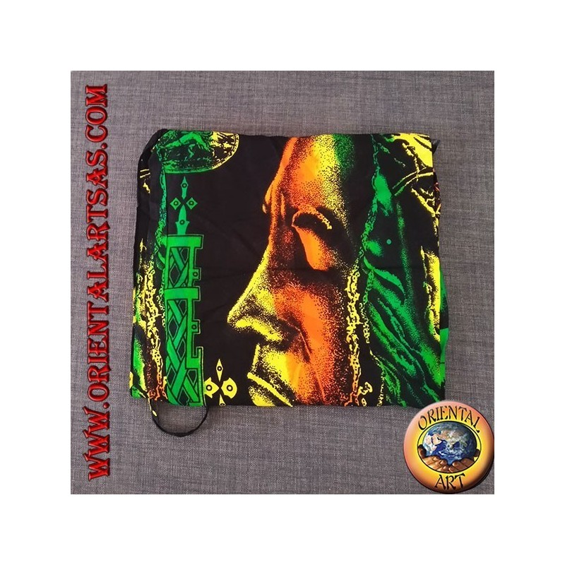 Lange Hose mit "Bob Marley" Tasche und mehrfarbiger Rayon Bong