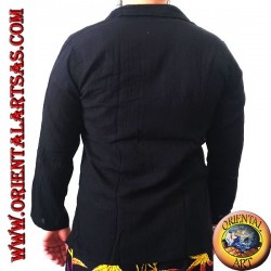 Chemise kaftan à manches longues avec broderie dragon japonais et col en V avec col (M)