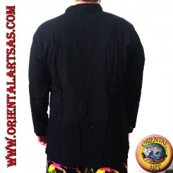 Jersey kaftan de manga larga con bordado y cuello en V con cuello coreano (L)