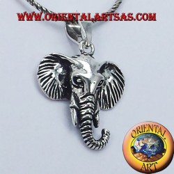 Colgante de la cabeza del elefante en plata
