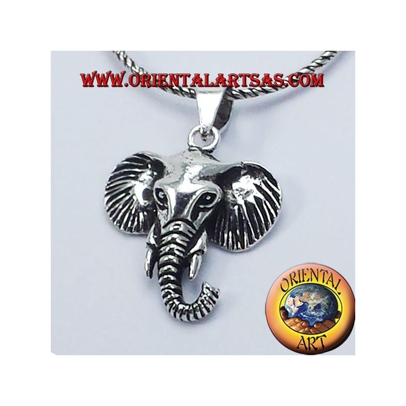 Tête d'éléphant pendentif en argent