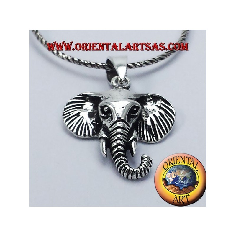 Tête d'éléphant pendentif en argent