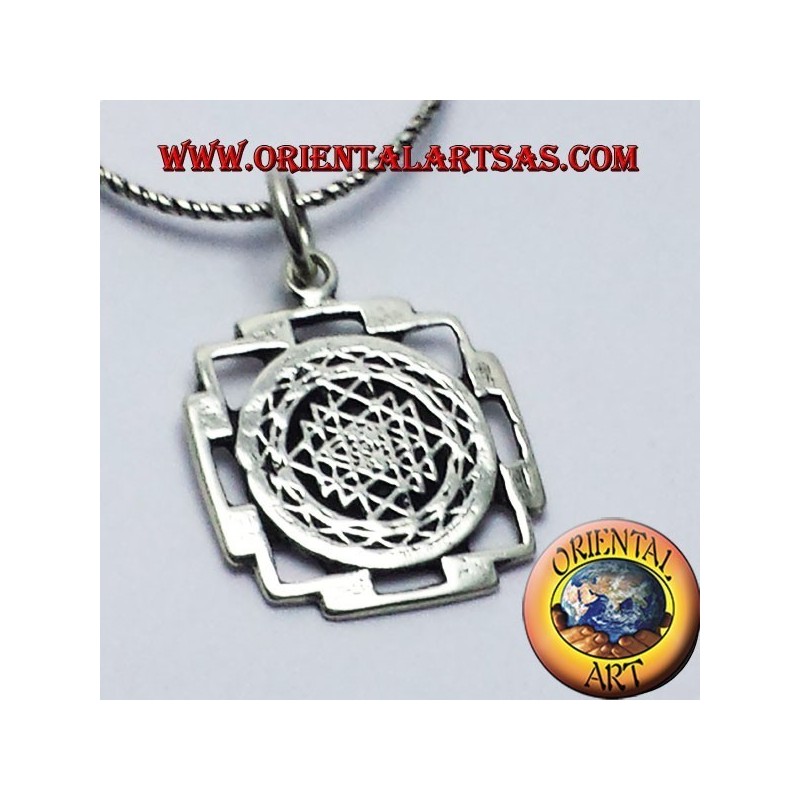 Sri Yantra pendant in silver
