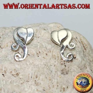  Orecchini in argento cuore con nuvola in stile hippy da lobo