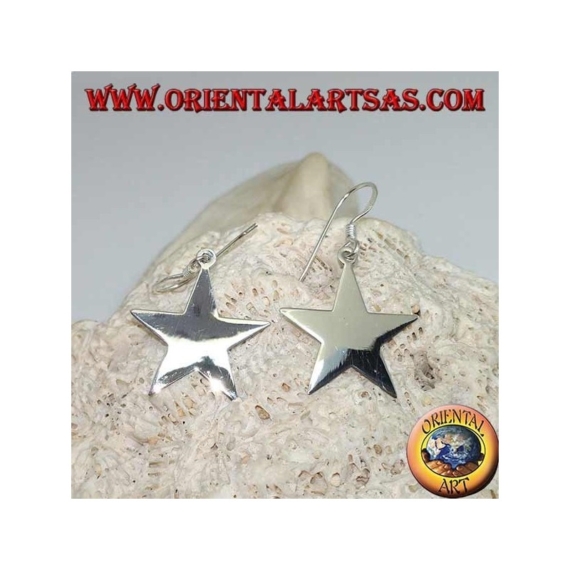 Silberne Ohrringe mit flachem, glattem Stern