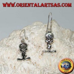 Pendientes colgantes de plata con forma de pollito "Tweety"