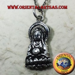 Buddha Anhänger auf Feinsilber Lotus