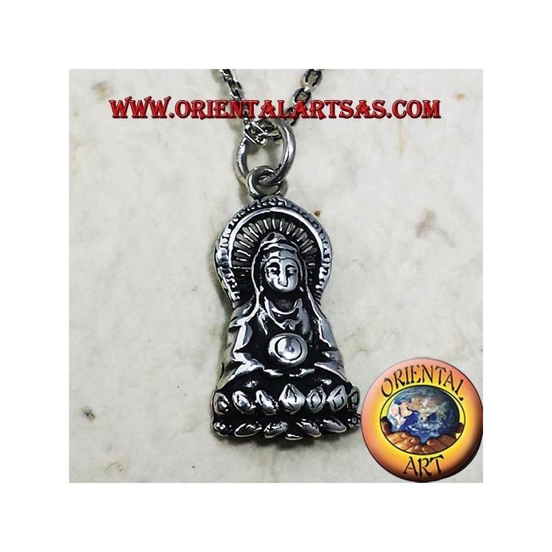 Colgante de Buda en plata fina de loto