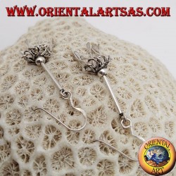Boucles d'oreilles parapluie en argent avec plaques suspendues