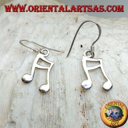 Silver earrings with a pair of semichrome pendants