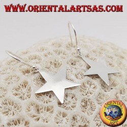 Pendientes de plata con pequeña estrella lisa y plana