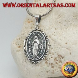 Pendentif en argent, médaille miraculeuse ou médaille de Notre-Dame de Grâce de Sainte Catherine Labouré