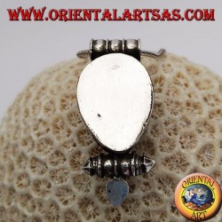 Colgante de caja de plata "Gao Kalachakra" con turquesa de lágrima tibetana antigua