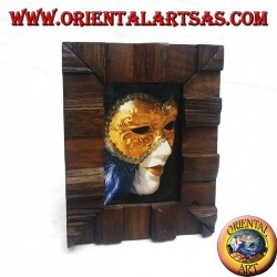  Cornice portafoto a gradini in legno di teak antico da 25x20 cm