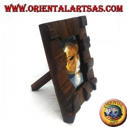 Picture frame with steps in antique teak wood 25x20 cm