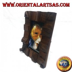 Bilderrahmen mit Stufen aus antikem Teakholz 25x20 cm