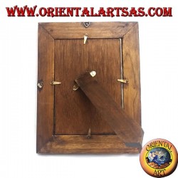 Picture frame with steps in antique teak wood 25x20 cm