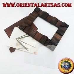 Picture frame with steps in antique teak wood 25x20 cm