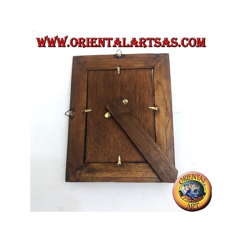 Cornice portafoto a gradini in legno di teak antico da 25x20 cm