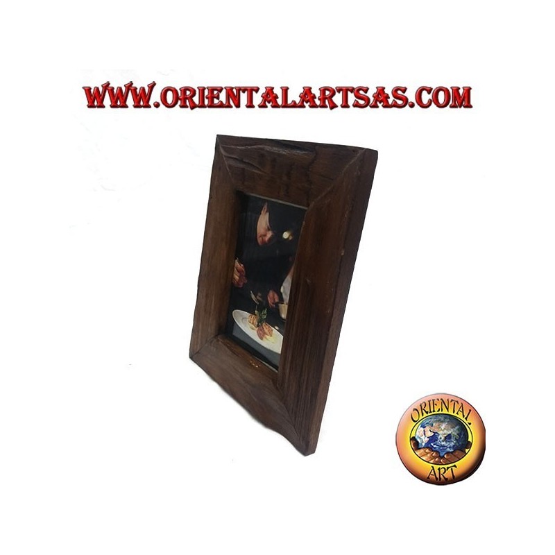 Cadre photo en bois de teck antique 25x20 cm