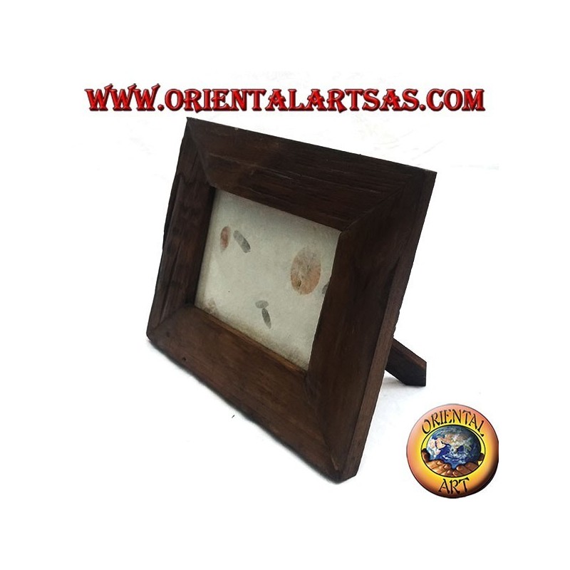 Cadre photo en bois de teck antique 25x20 cm
