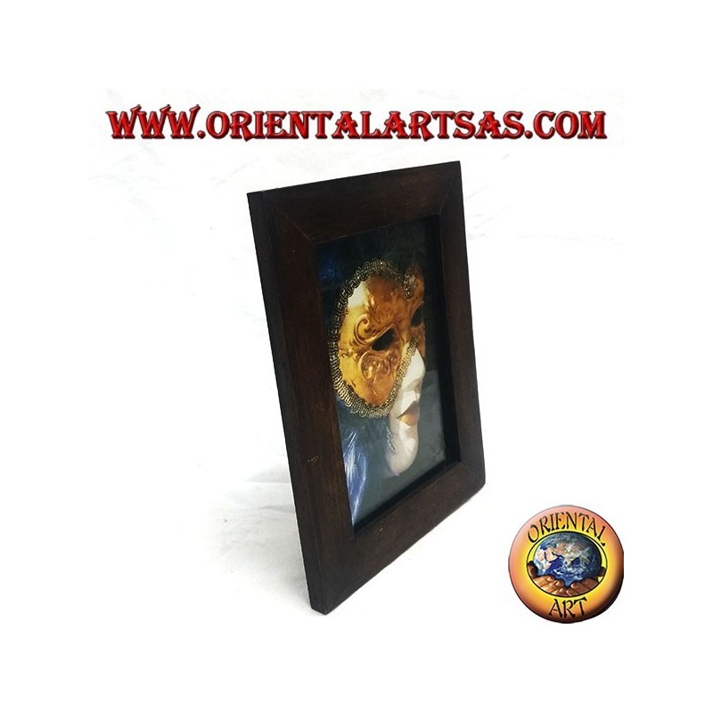 Thin photo frame in teak wood 23x18 cm