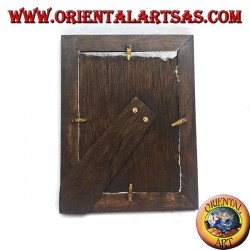 Thin photo frame in teak wood 23x18 cm