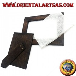 Thin photo frame in teak wood 23x18 cm