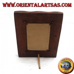 Photo frame with spirals engraved in pine wood 25x20 cm