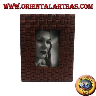 Fotorahmen mit verflochtenem kariertem Kiefernholz 25x20 cm