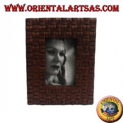 Cadre photo avec bois de pin à carreaux entrelacés 25x20 cm