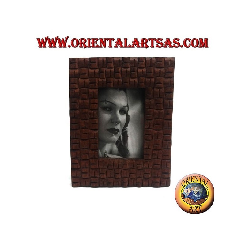 Cadre photo avec bois de pin à carreaux entrelacés 25x20 cm