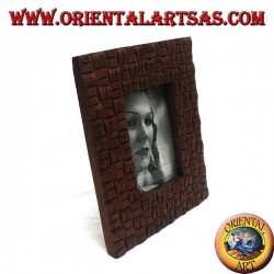 Cadre photo avec bois de pin à carreaux entrelacés 25x20 cm