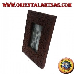 Fotorahmen mit verflochtenem kariertem Kiefernholz 25x20 cm