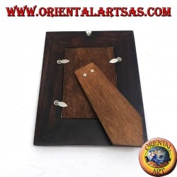 Marco de fotos de madera de mango con dos insertos plateados de 20x16 cm con decoración floral