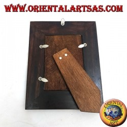 Marco de fotos de madera de mango con dos insertos plateados de 20x16 cm con decoración floral