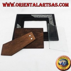 Marco de fotos de madera de mango con dos insertos plateados de 20x16 cm con decoración floral