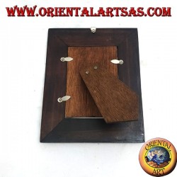 Marco de fotos de madera de mango con cuatro inserciones florales de 20x16 cm en plata