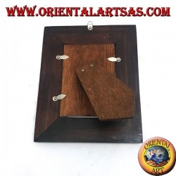 Marco de fotos de madera de mango con cuatro inserciones florales de 20x16 cm en plata