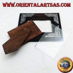 Fotorahmen aus Mangoholz mit vier 20 x 16 cm großen Silbereinsätzen mit Blumendekor